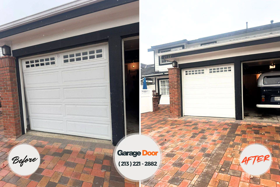 Before and after: garage door repair Carteret, NJ